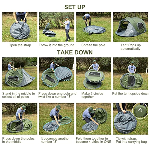 2 Person Waterproof Instant Pop-up Camping Tent O93814