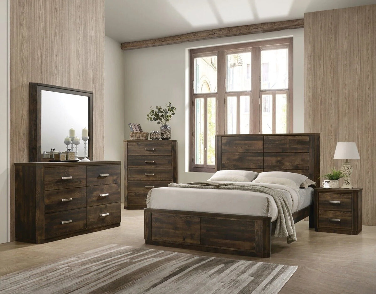 King Bedroom Set 4pc Wooden Furniture Z614