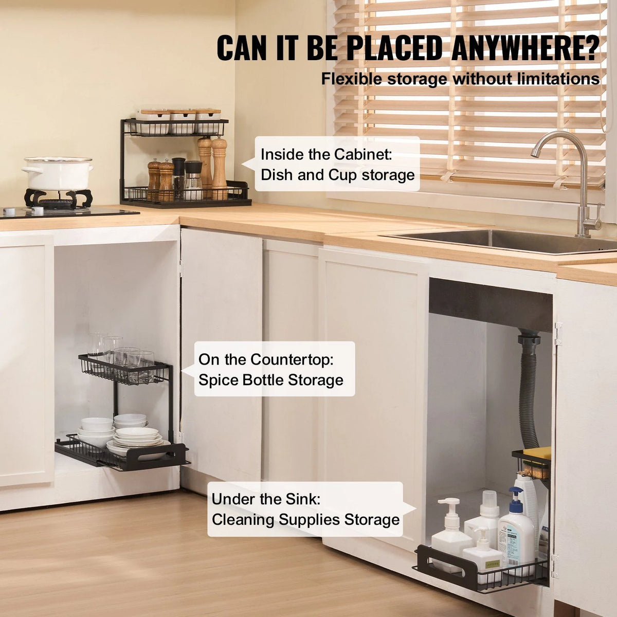 2-Tier Pull Out Cabinet Organizer E10883