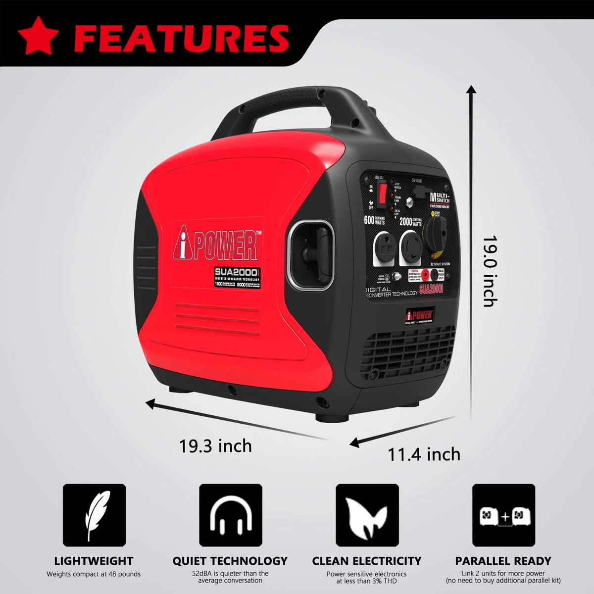 2000W Portable Inverter Generator W650