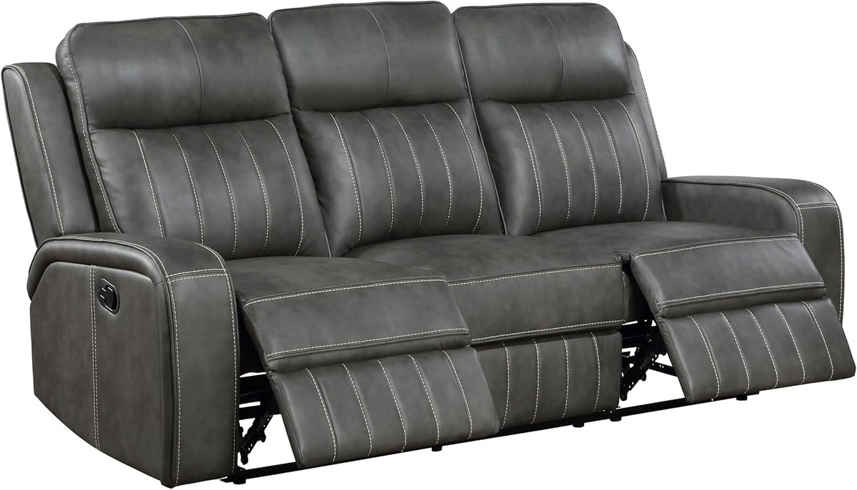 3-Piece Upholstered Motion Reclining Sofa Set Grey G8430