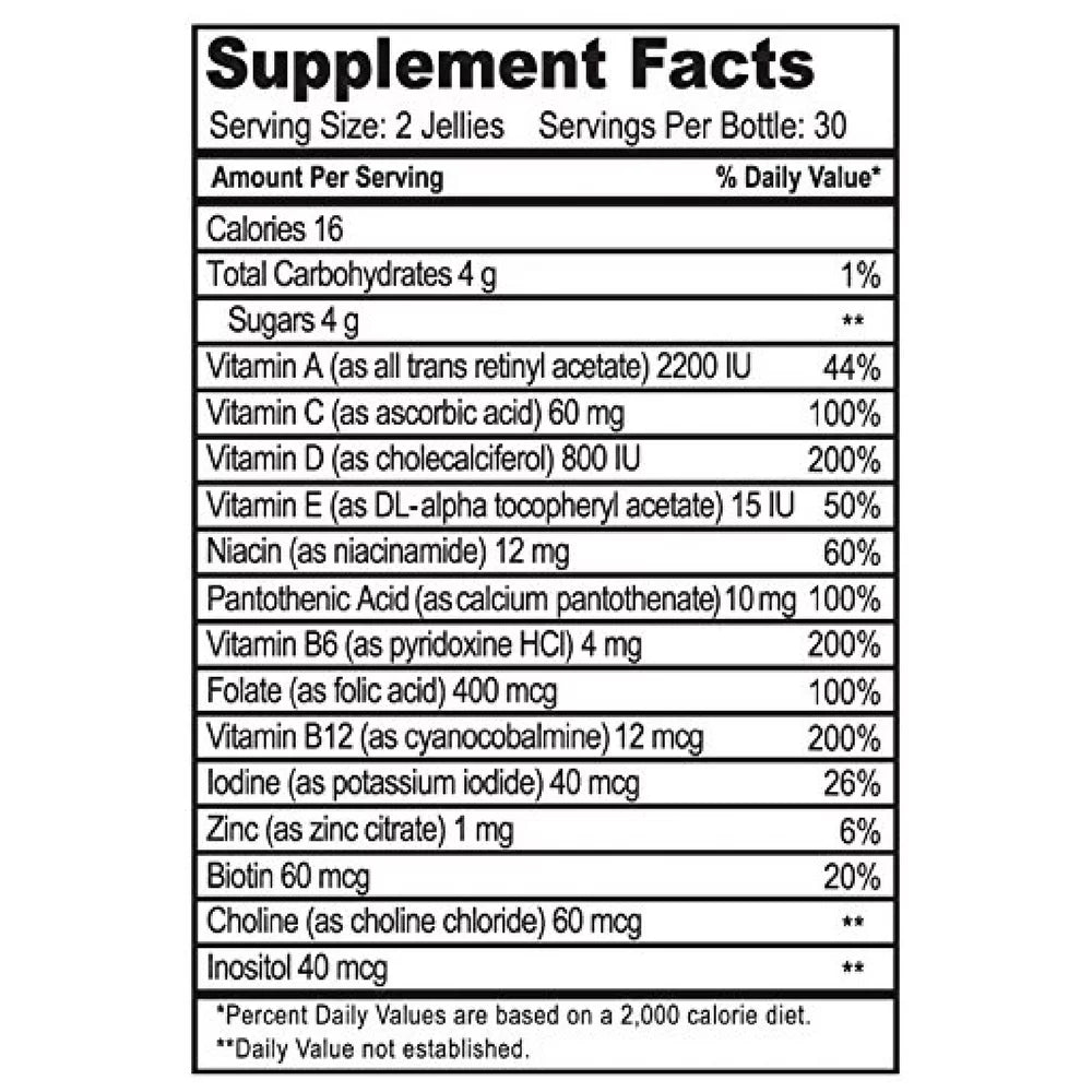 Complete Multivitamin and Multimineral Jellies, Raspberry 60 ea (Pack of 4) M96885