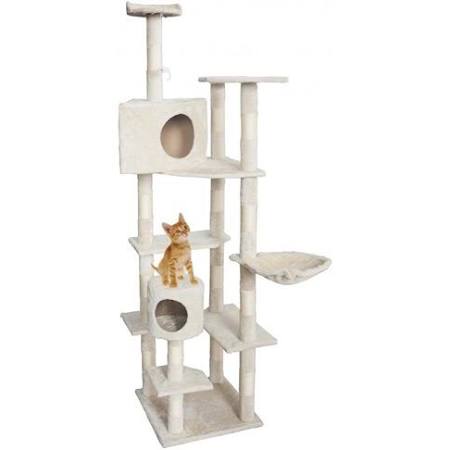 Beige Cat Tree Condo Furniture Scratching Post G49630