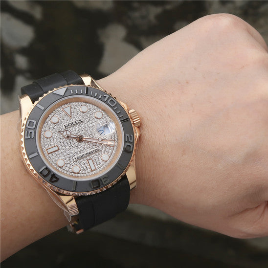 Golden Diamond Dial Rubber Strap 40mm R452