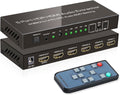 4K@60Hz HDMI Switch Audio Extractor with Optical + 3.5mm AUX Output, 5 in 1 Out HDMI Switcher Converter, Pack of 2 T968895