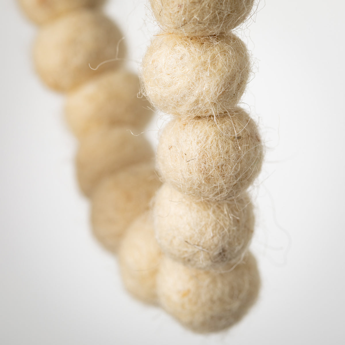 Natural Wool Ball Garland 70"H N13445
