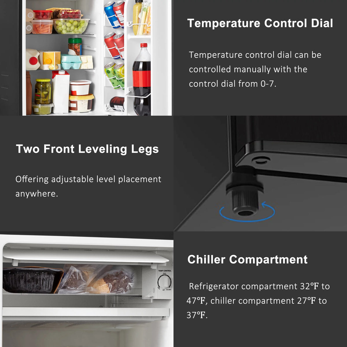 3.3 Cu ft Black Mini Fridge S42516