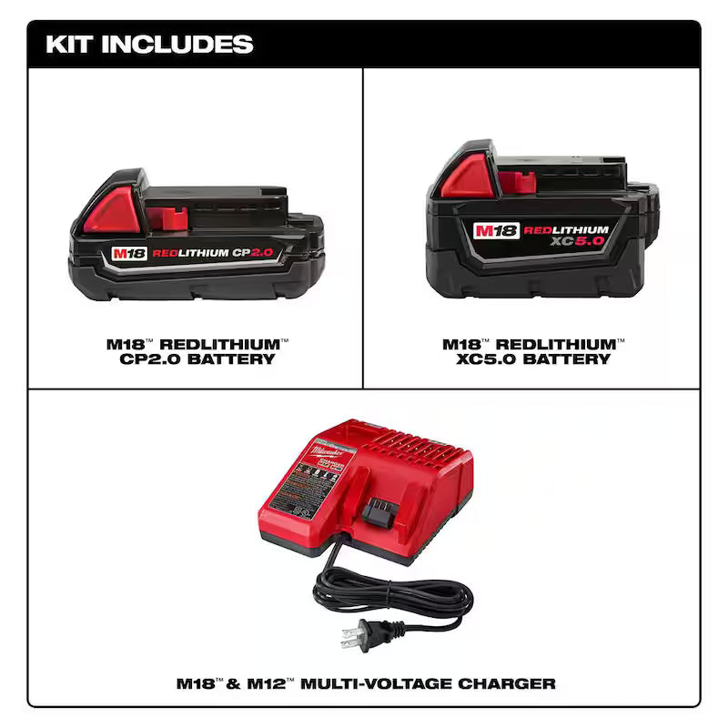 18-Volt Lithium-Ion Starter Kit with 5.0 Ah and 2.0 Ah Battery and Charger F26807