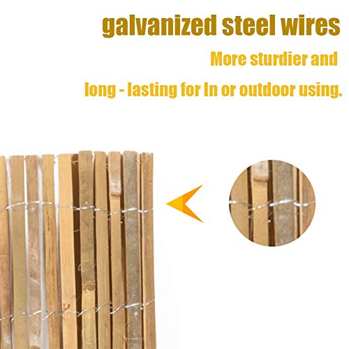 Natural Bamboo Slat Screening Privacy Fence Panel Roll (1.2m x 4m) W344112