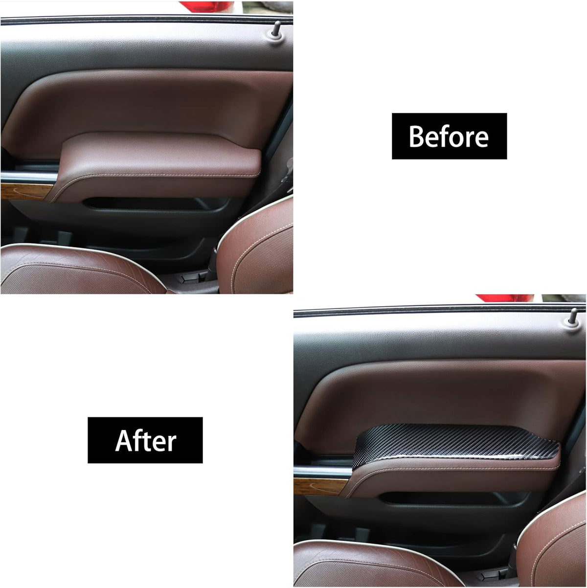 ABS Carbon Fiber Interior Door Handle Trim Cover 4 pcs M3582