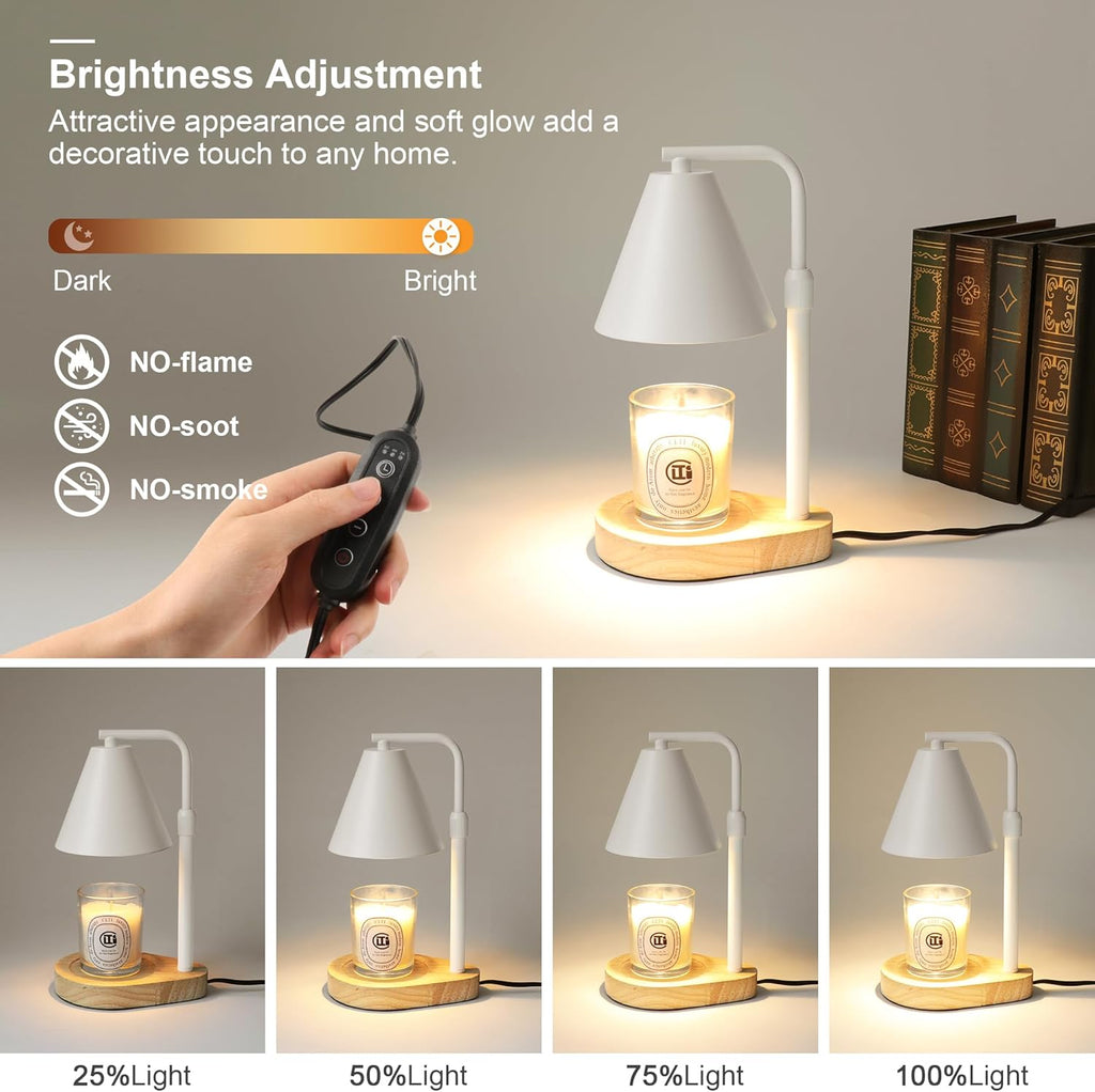 Candle Warmer Lamp with Timer, Adjustable Height Dimmable, 2 Bulbs R67246
