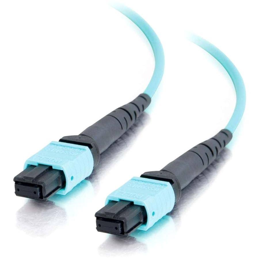 10M MPO to MPO Fiber Array Cable OM4 Plenum Rated Aqua Q138490