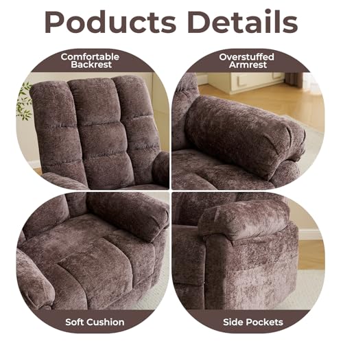 Beige Oversized Power Lift Recliner Chair with Massage and Heat I51673