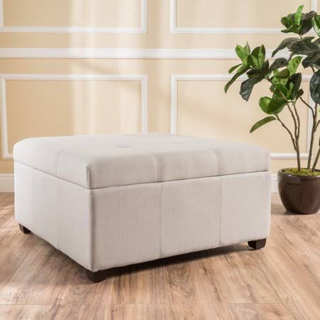 Light Grey Fabric Storage Ottoman M505