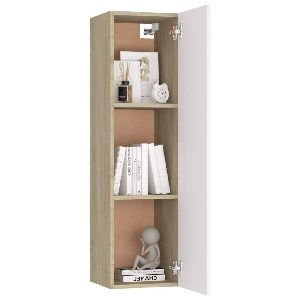White and Sonoma Oak Chipboard TV Cabinet N62802