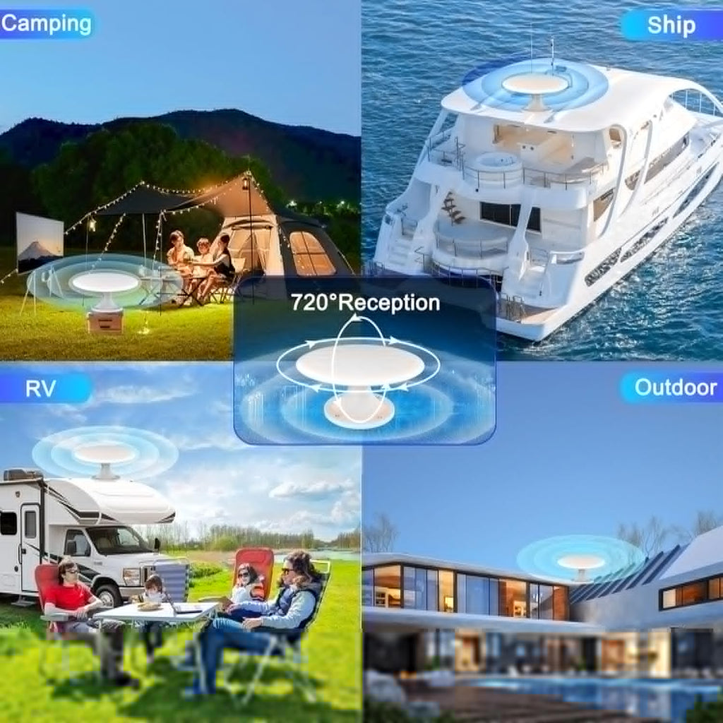 White 720° Omni Directional Digital HD TV Antenna with 35ft Cable K599333