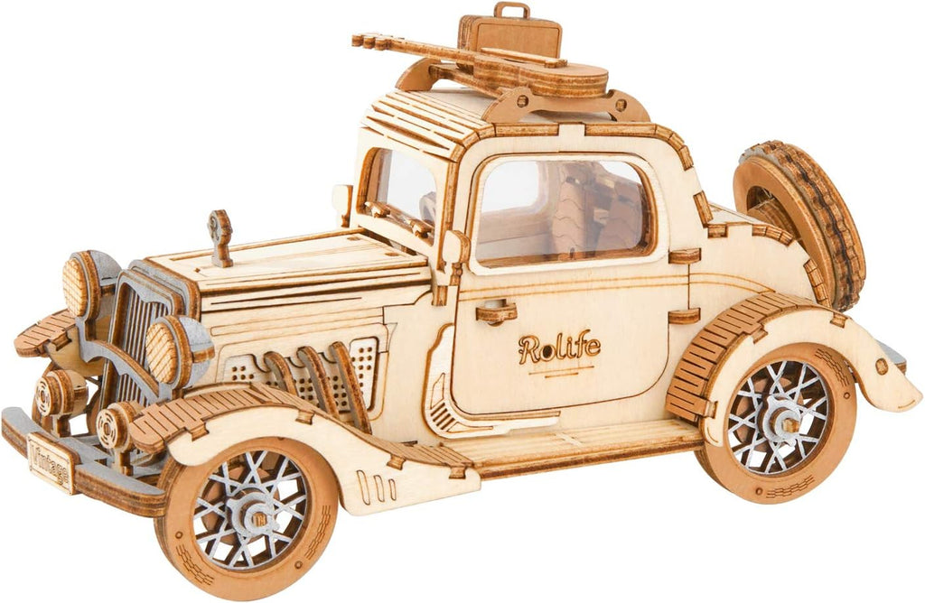 3D Wooden Puzzle Retro Car Model W121343