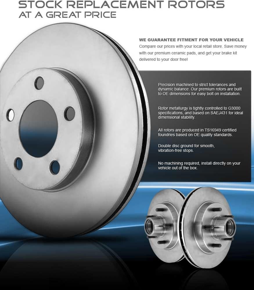 330 mm 6 Lug Brake Disc Rotors + Ceramic Brake Pads + Clips V103459