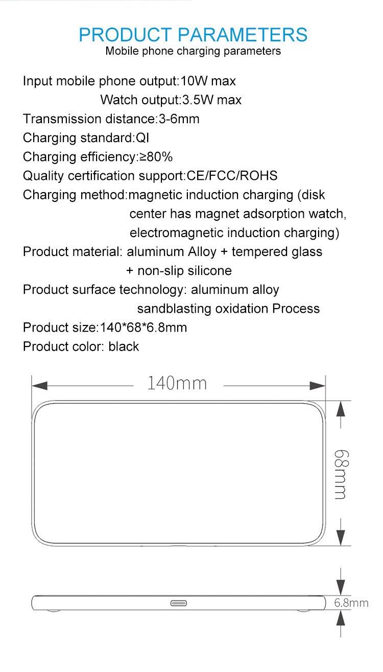 3 in 1 Glass Wireless Charge Pad P304579