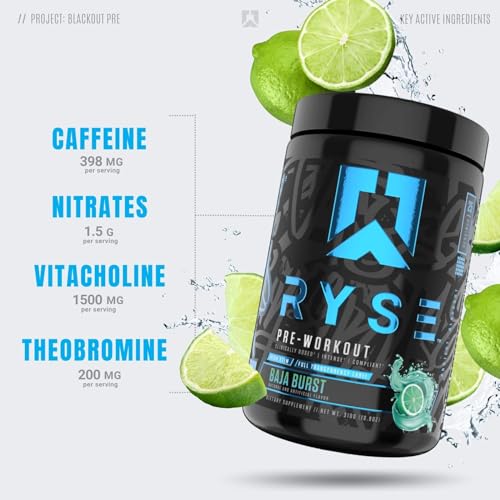 25 Servings Pre Workout with Caffeine (Baja Burst) A9808
