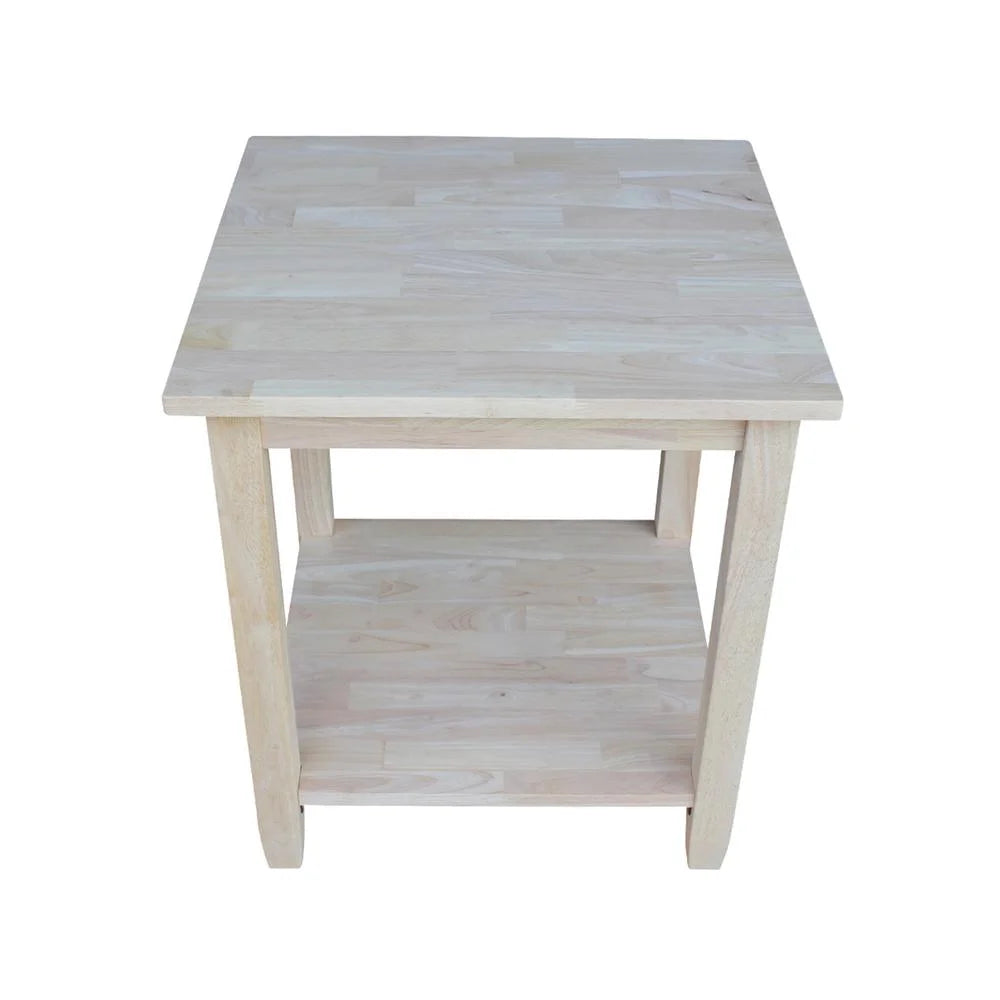 Solid Wood End Table Unfinished Q70299