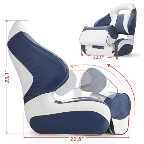 Yellowish-Brown/Black Flip Up Boat Bucket Seat Q825499