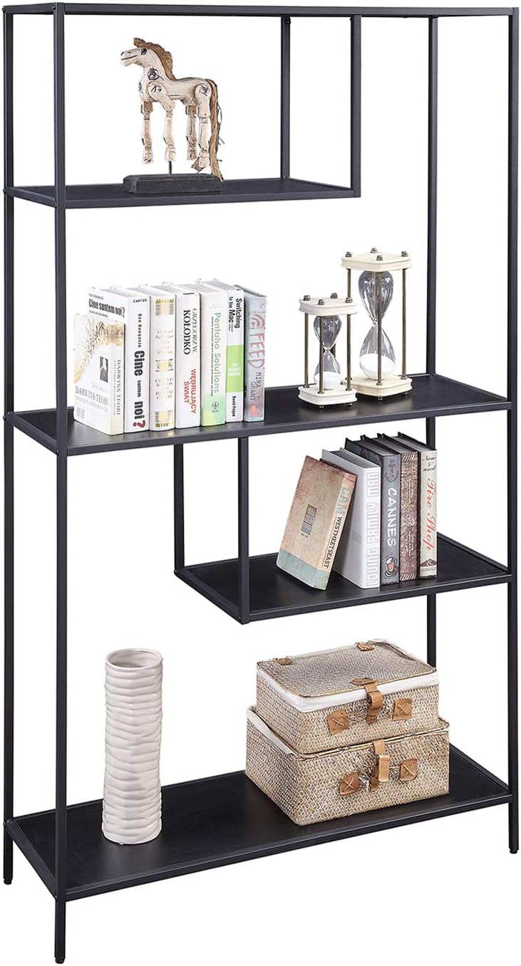 White 3-Tier Metal Bookshelf Storage Organizer J388880