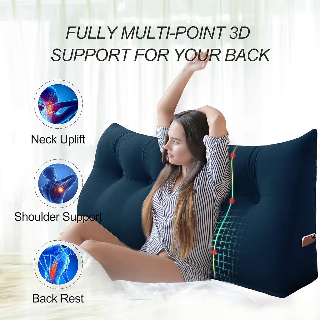 Deep Blue Velvet Large Reading Pillow P568