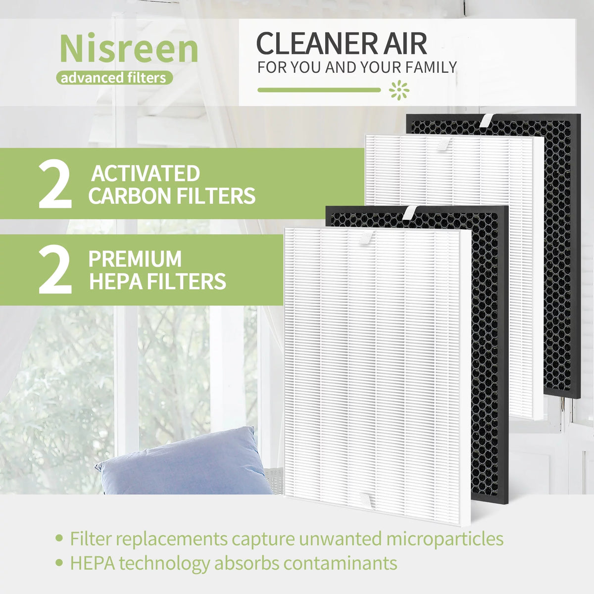 2 Sets H13 HEPA and Activated Carbon Filters D87885