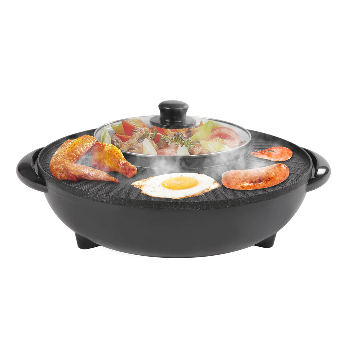 Portable Circular Hotpot Grill Combo Nonstick P814