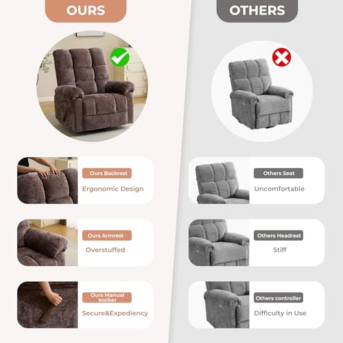 Beige Oversized Power Lift Recliner Chair with Massage and Heat I51673