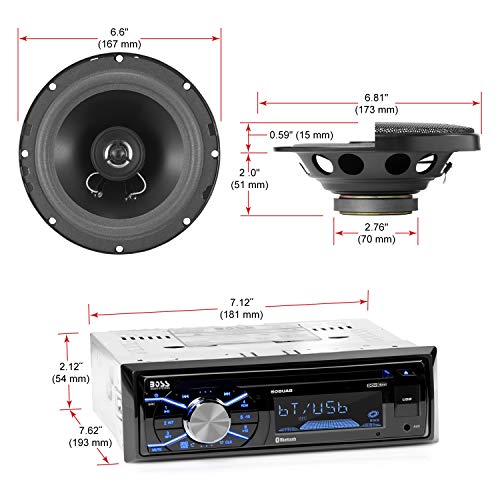 Single Din Bluetooth Car Stereo with 6.5 Inch 2 Way Speakers E2357