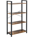 4-Tier Rustic Brown Bookshelf Storage Rack Q1268
