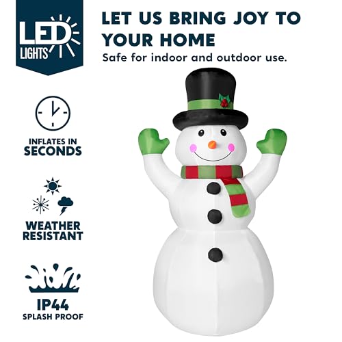 6 FT Tall Christmas Inflatables Snowman with Built-in LEDs E7313
