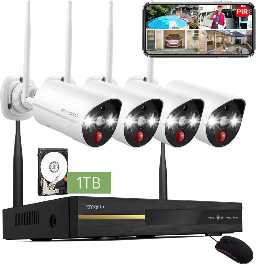 2K HD Wireless Security Camera System with Color Night Vision M258085