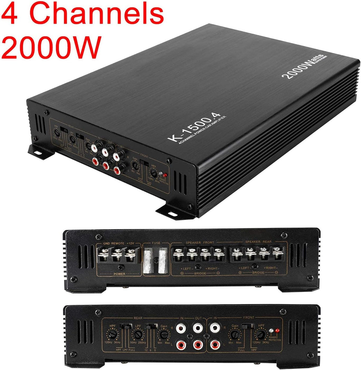 2000W 4 Channel Car Audio Amplifier J6658