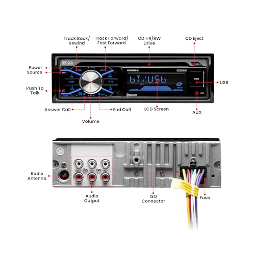 Single Din Bluetooth Car Stereo with 6.5 Inch 2 Way Speakers E2357
