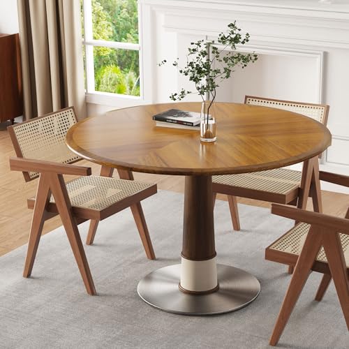 Walnut Round Wooden Dining Table 43.3" E503328