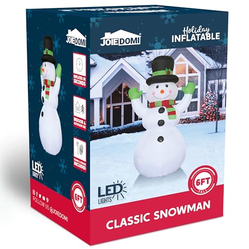 6 FT Tall Christmas Inflatables Snowman with Built-in LEDs E7313