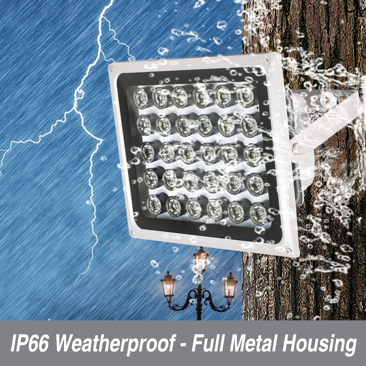 IR Illuminator 850nm 30-LEDs Waterproof Metal Housing L53893