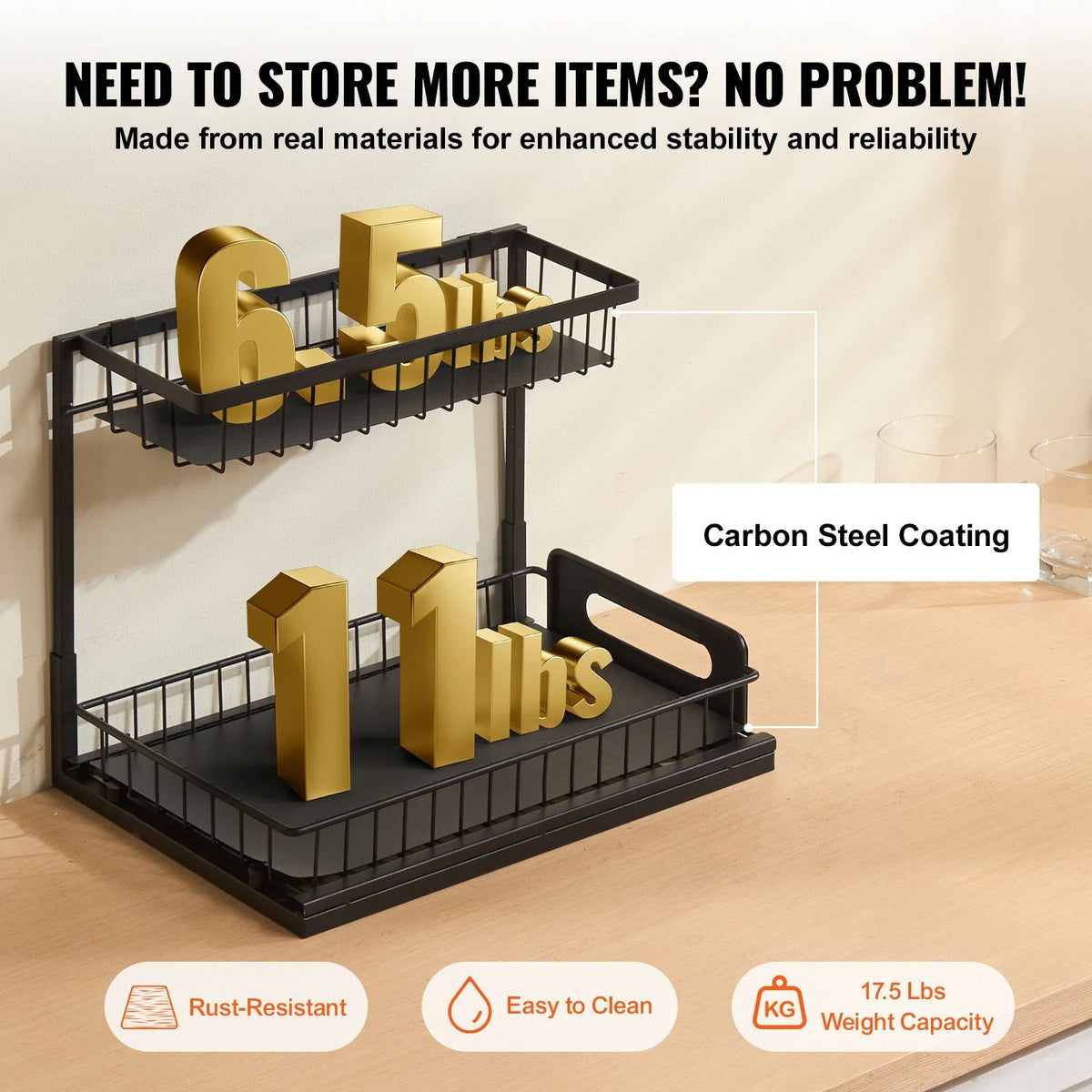 2-Tier Pull Out Cabinet Organizer E10883