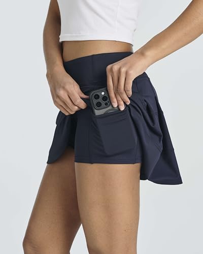 Women's 14" Pleated Tennis Skorts Golf Skirt High Waisted Athletic Running Casual Shorts with Pockets V341165