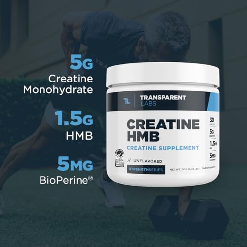 Creatine Monohydrate Powder with HMB, 30 Servings, Unflavored K977
