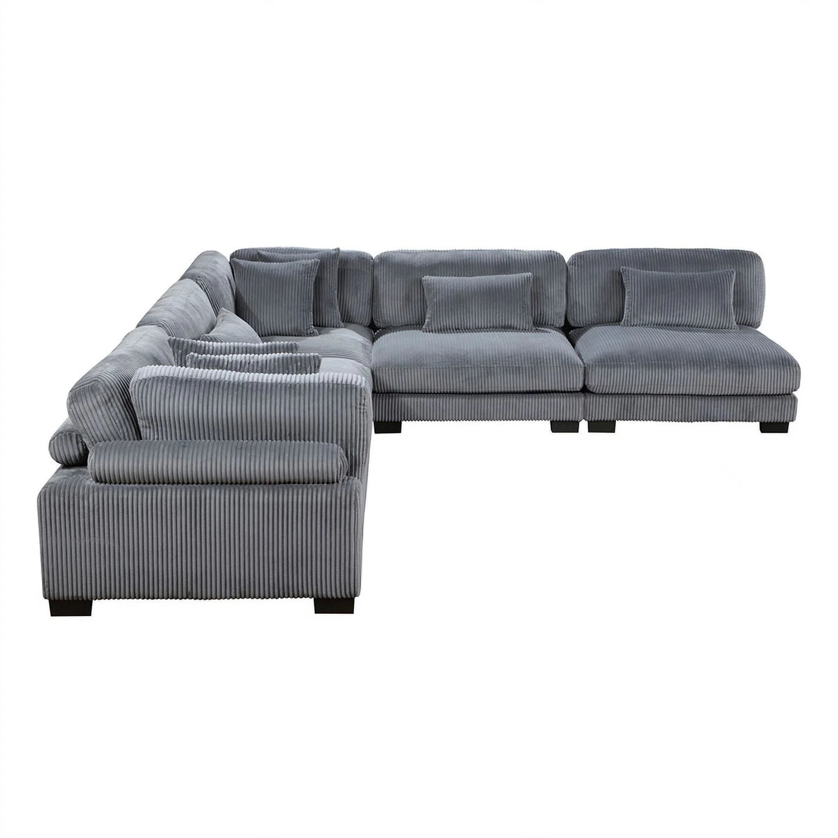 Gray Corduroy Modular Sectional R796