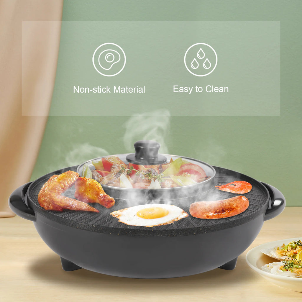 Portable Circular Hotpot Grill Combo Nonstick P814