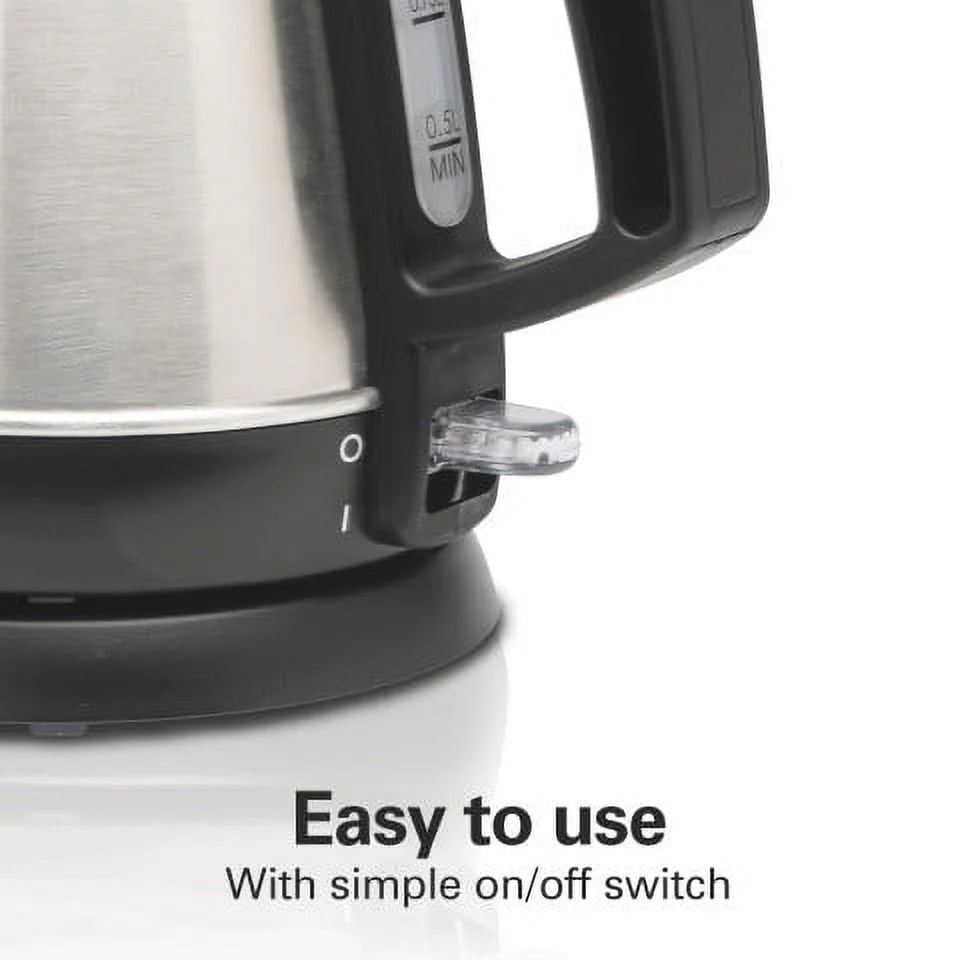 1 Liter Stainless Steel and Black Electric Kettle H346