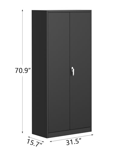 Metal Storage Cabinet with Lock, 4 Adjustable Shelves O4668