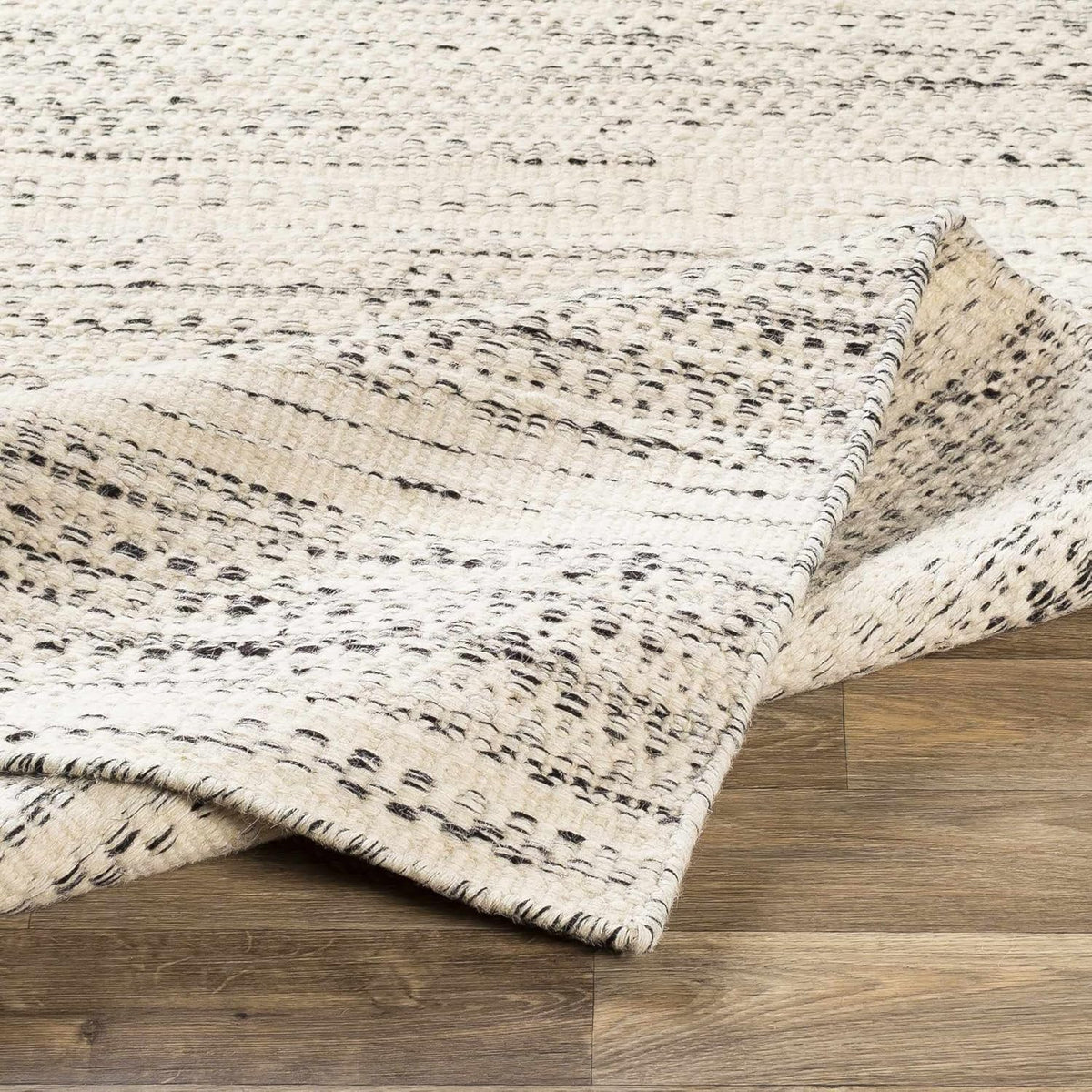 Natural Fiber Wool Area Rug - Black, Cream, Beige - 8'10" x 12' K46258