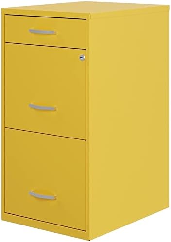 18in Deep 3 Drawer Metal File Cabinet Pearl White Z998787