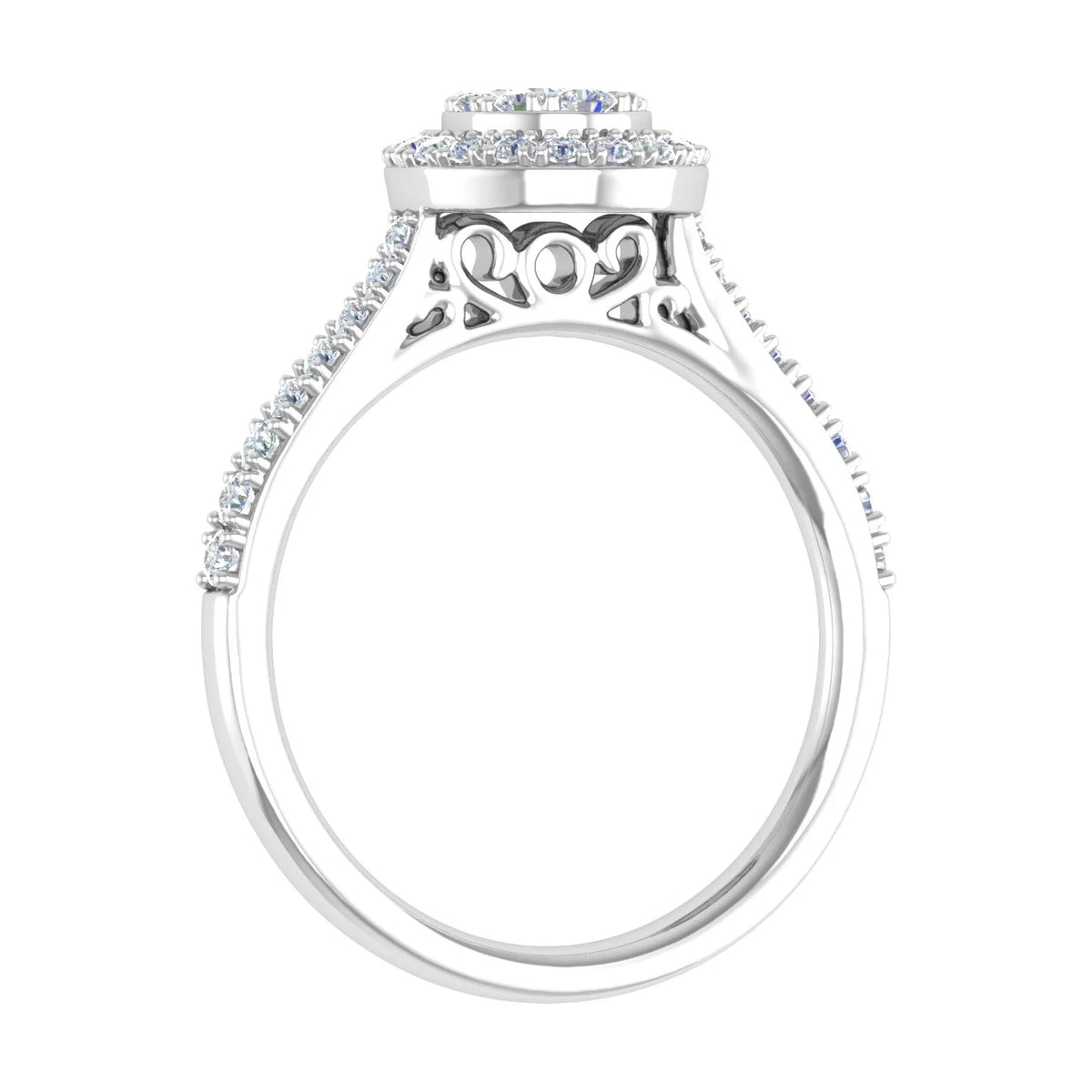 10K Yellow Gold Diamond Cluster Engagement Ring X522